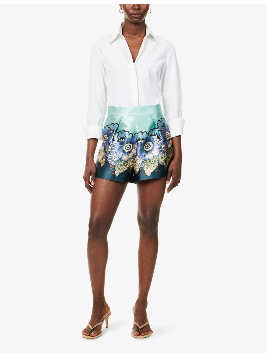 Madalena Printed Satin-Twilll Shorts - 2