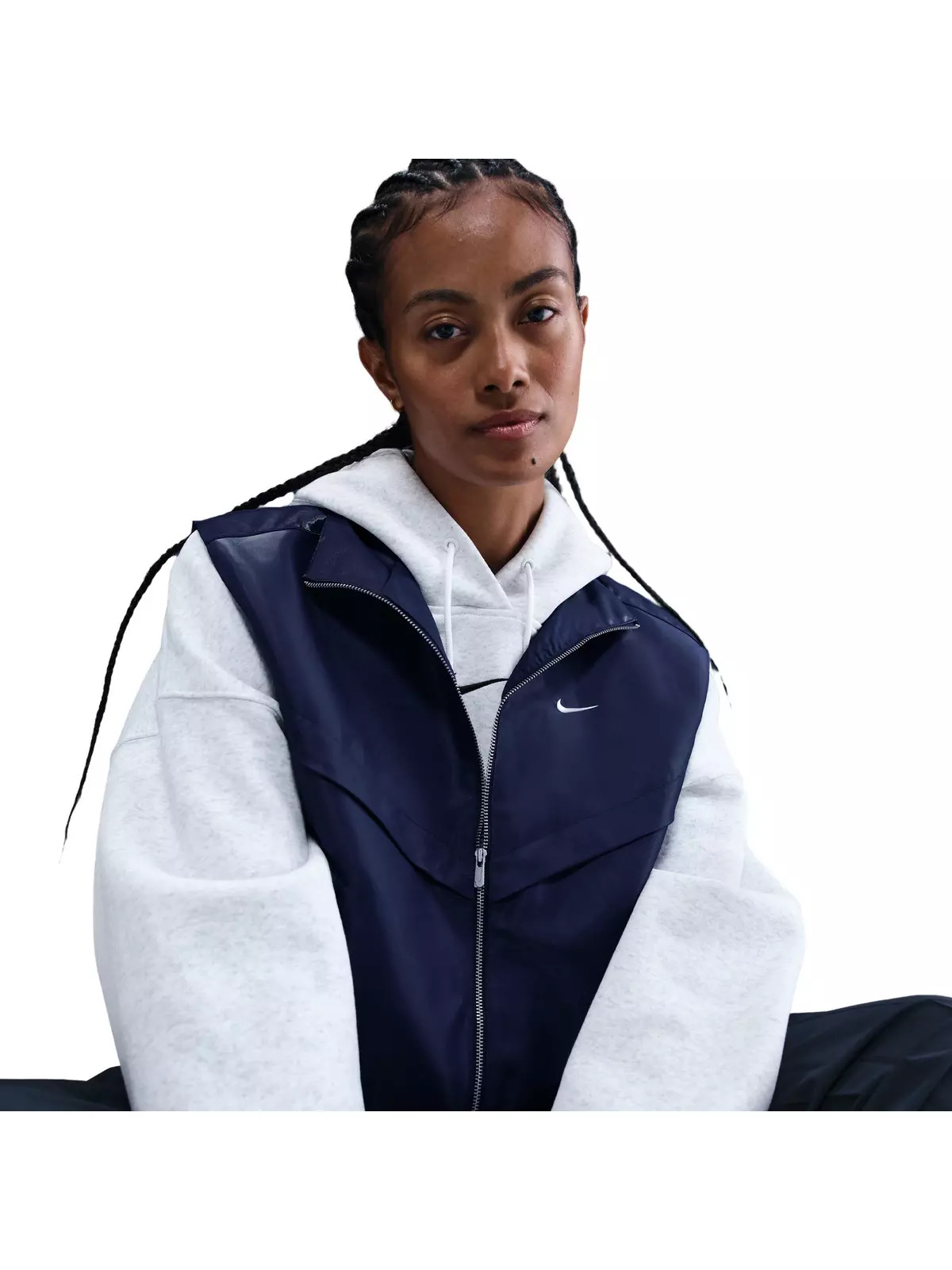 Women's Sportswear Shine Windrunner Vest -Navy - 3
