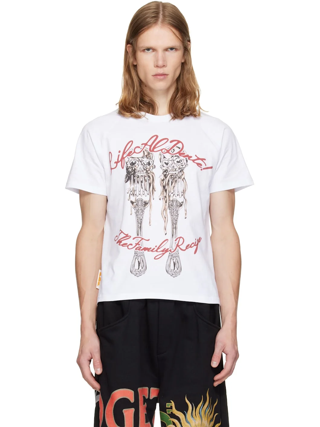 White The New Skinni Barti 'Life Al Dente' T-shirt - 1