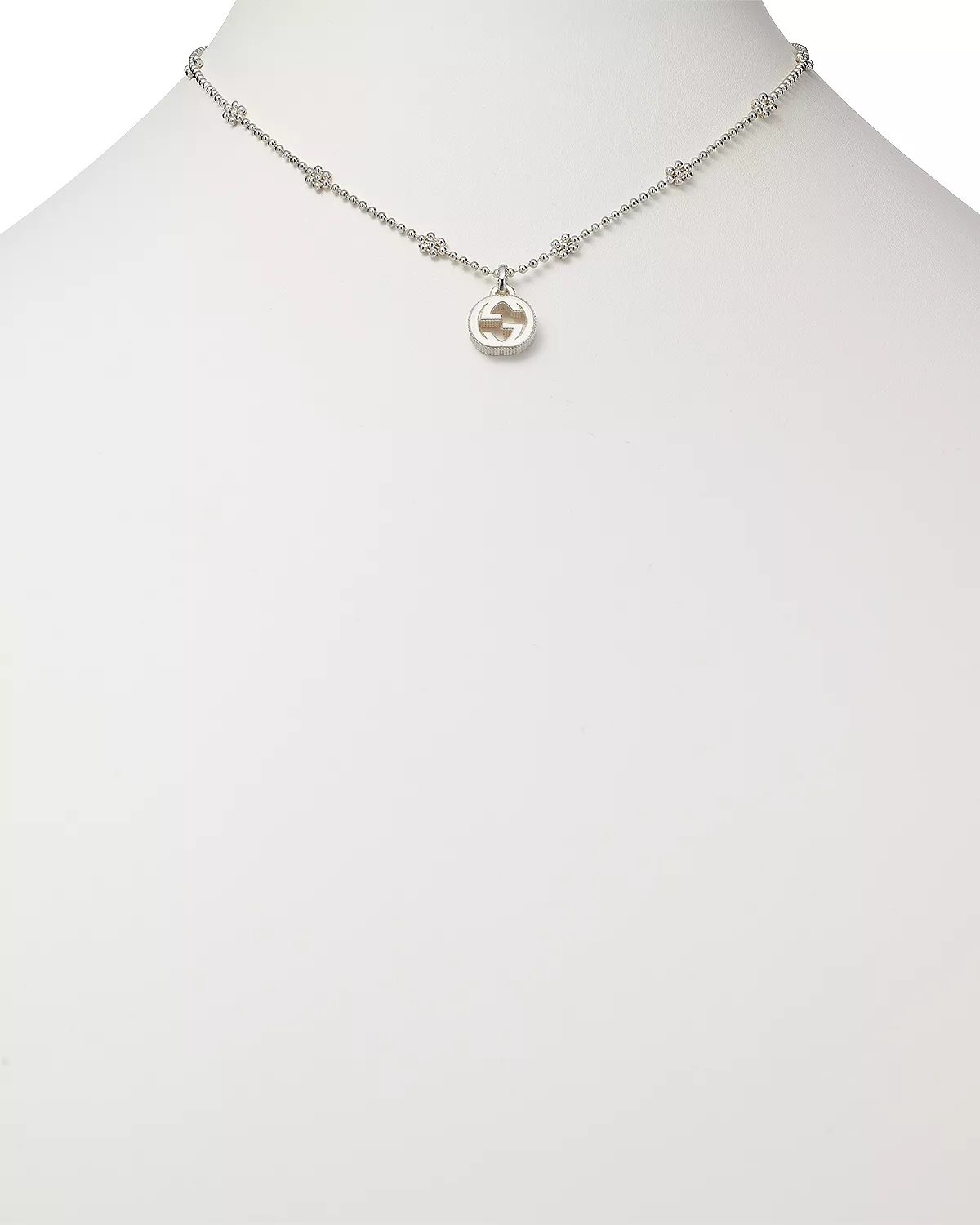 Sterling Silver Interlocking G Cluster Chain Necklace, 14" - 3