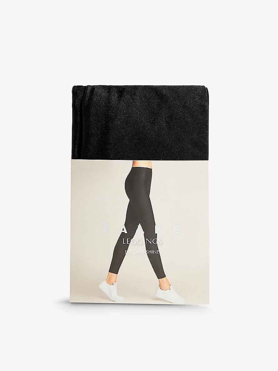 High-rise shine-texture stretch-woven leggings - 1