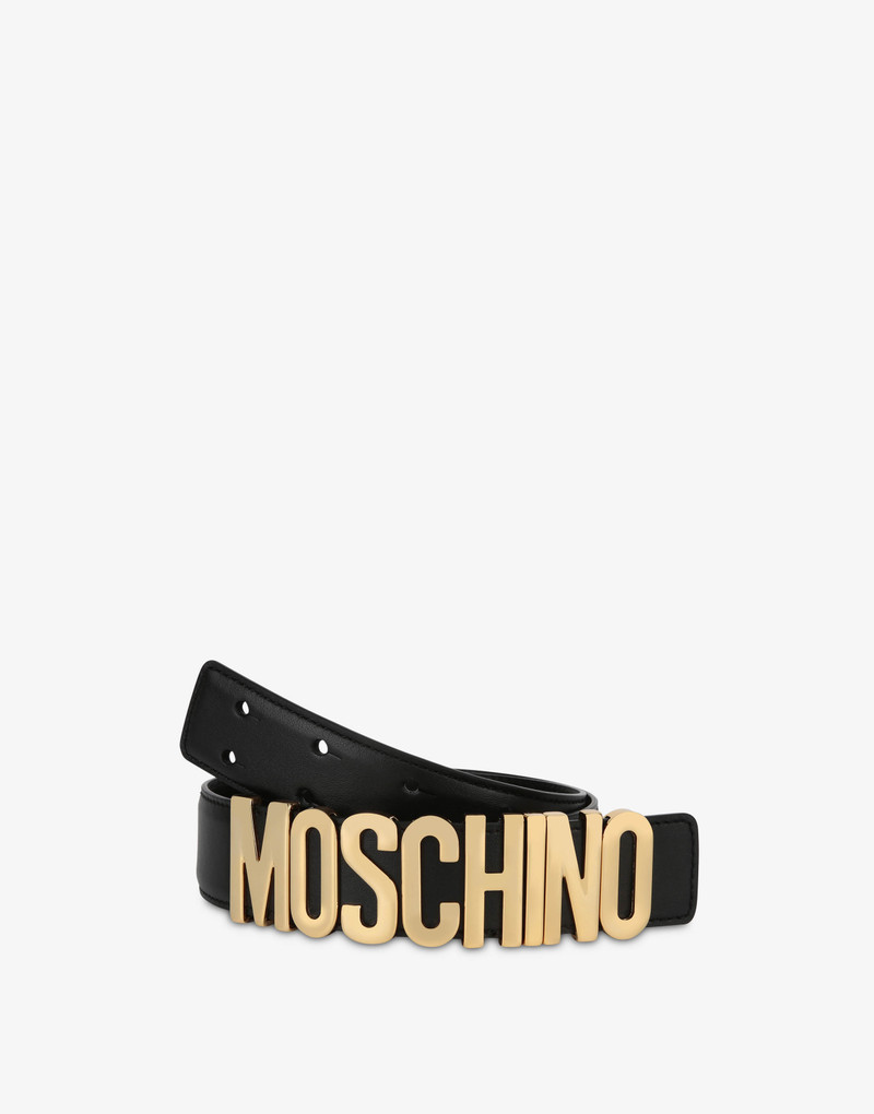 Moschino BELT IN LEATHER WITH LOGO outlook