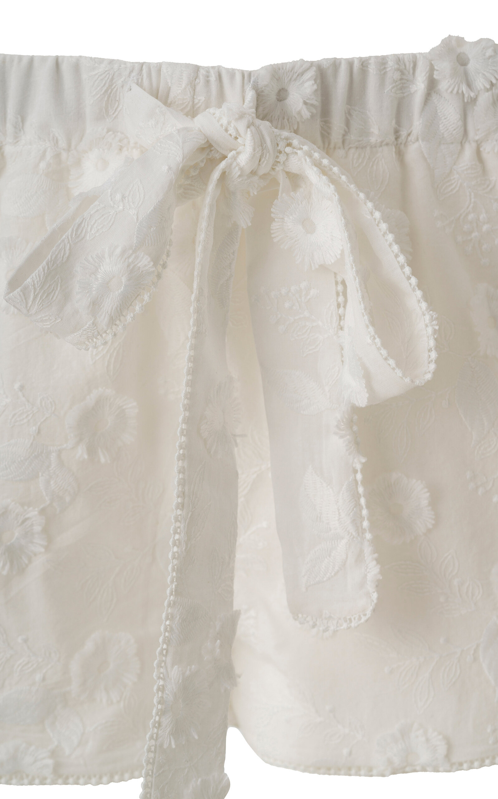 Shol Floral-Appliquéd Cotton-Blend Shorts white - 5