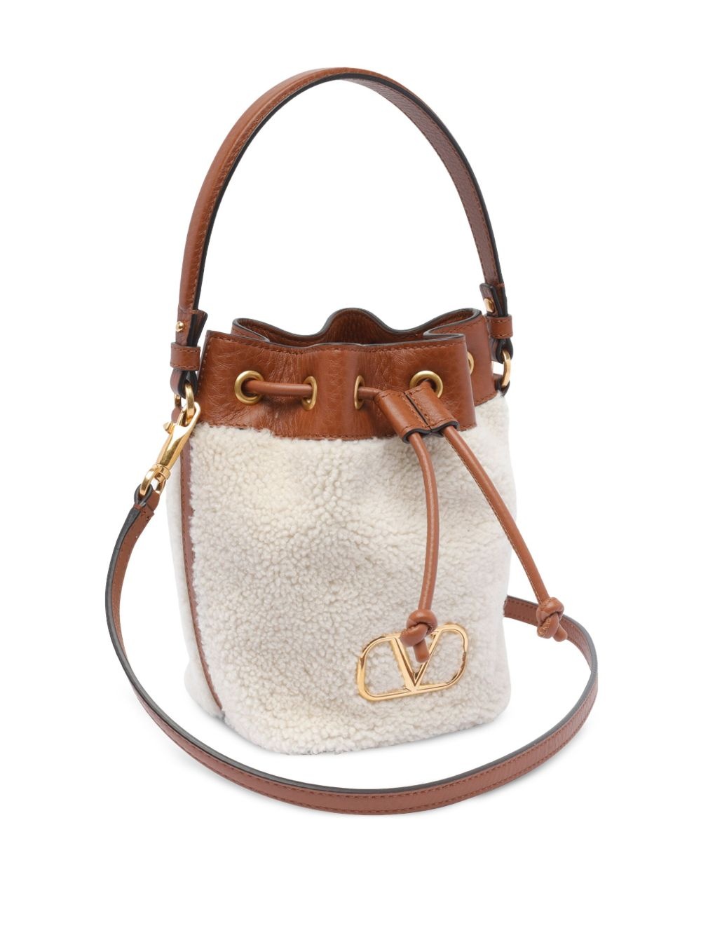 shearling bucket bag - 3