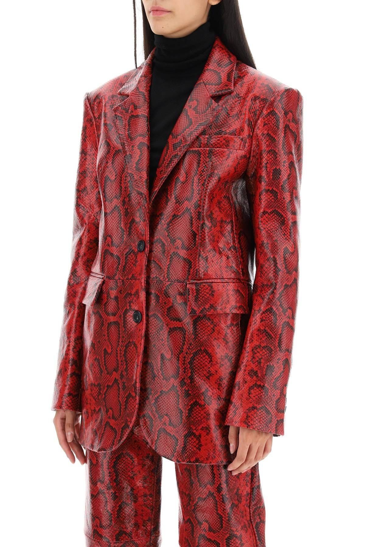 FIORIGI SNAKE-EFFECT LEATHER JACKET - 5