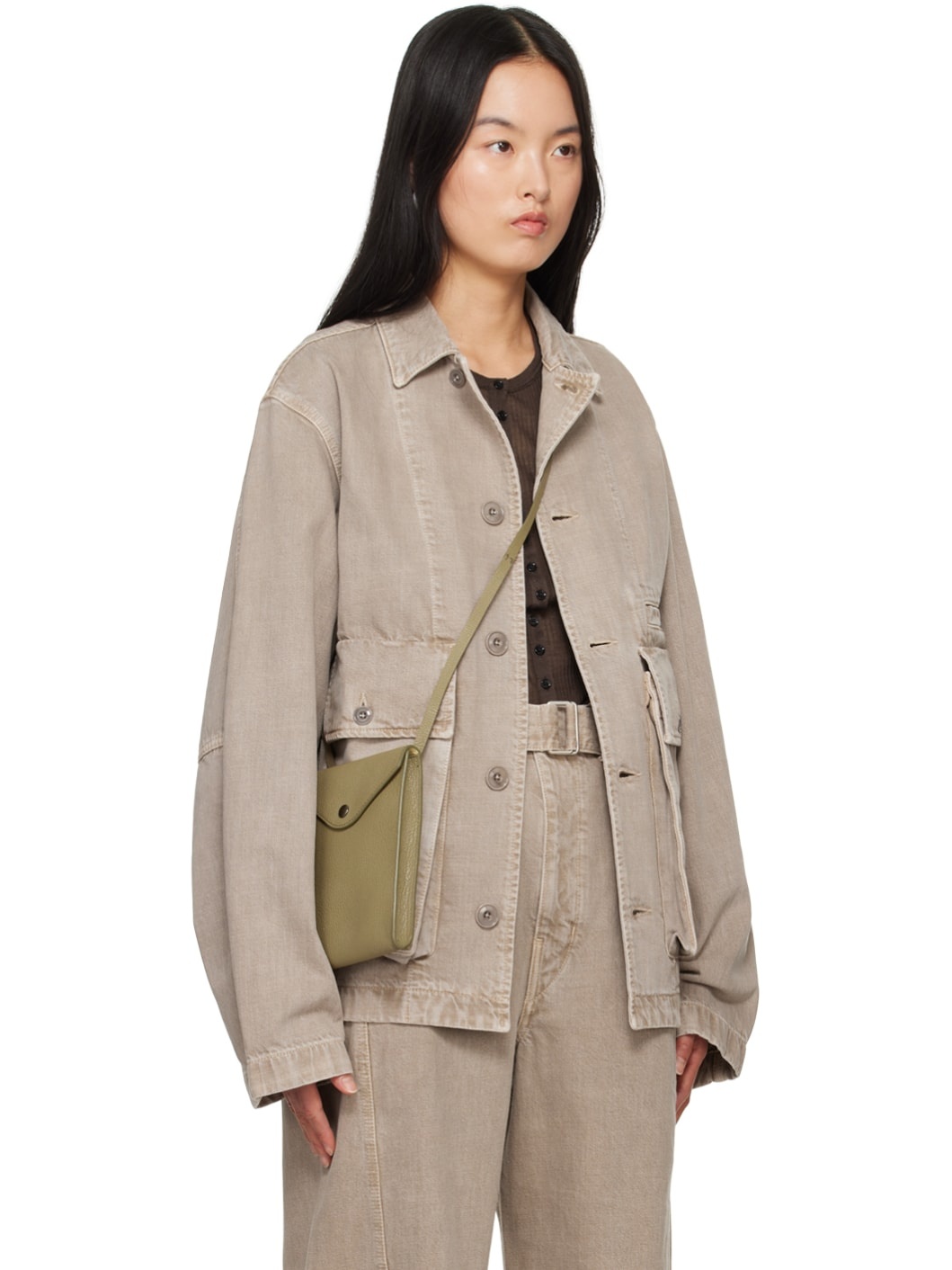 Beige Boxy Denim Jacket - 2
