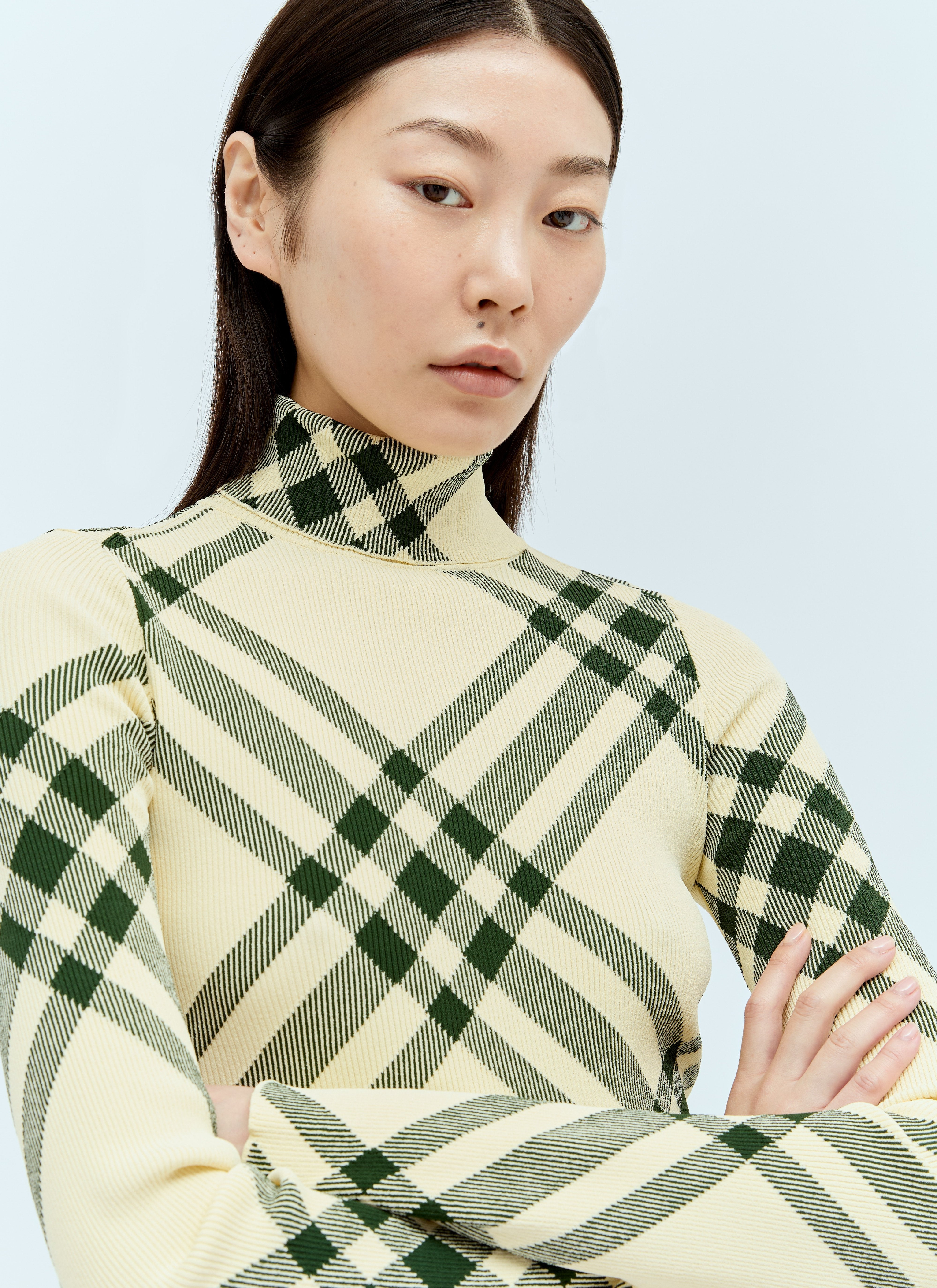 Burberry Women Ribbed Check Sweater - 3