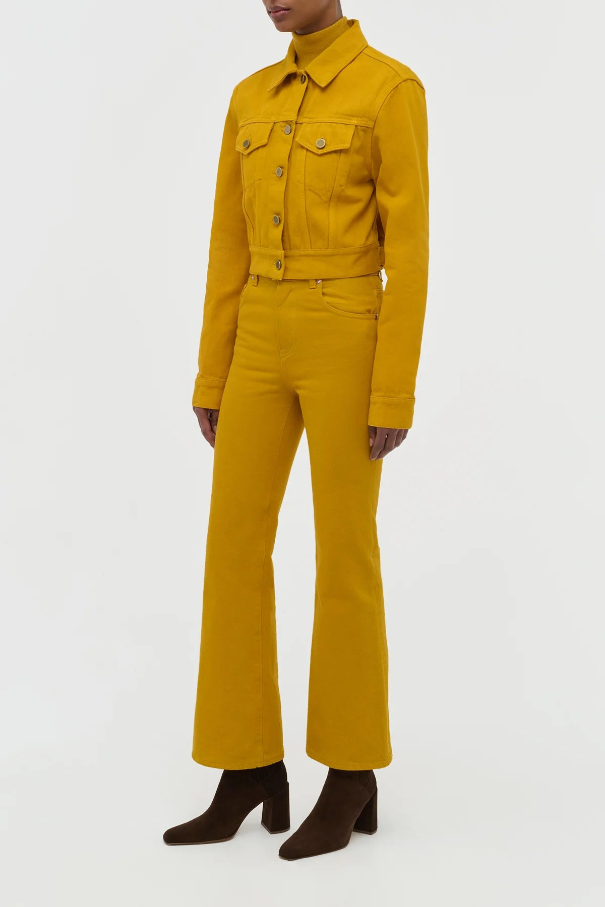 Bronte Jacket in Golden Birch Recycled Cotton Denim - 3