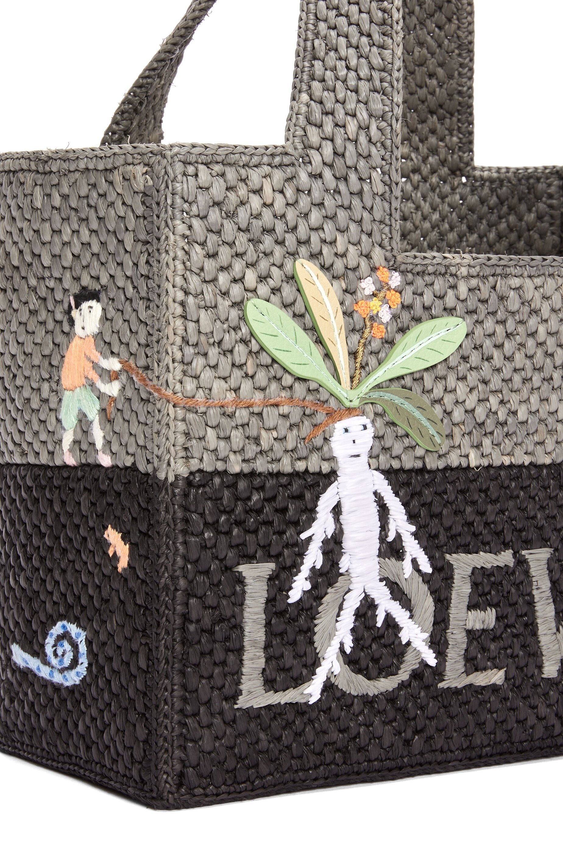 Mandragora small LOEWE Font tote in raffia - 9