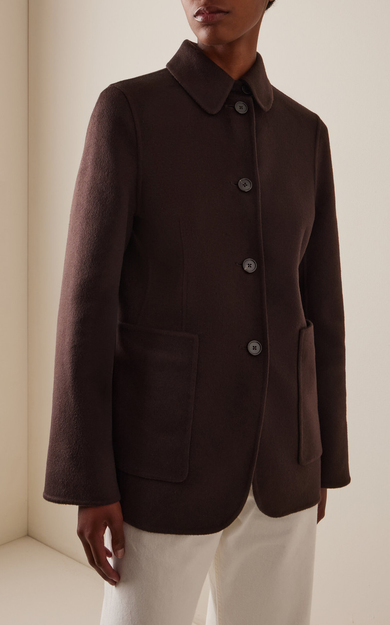 The Row Tiras Cashmere Jacket brown outlook