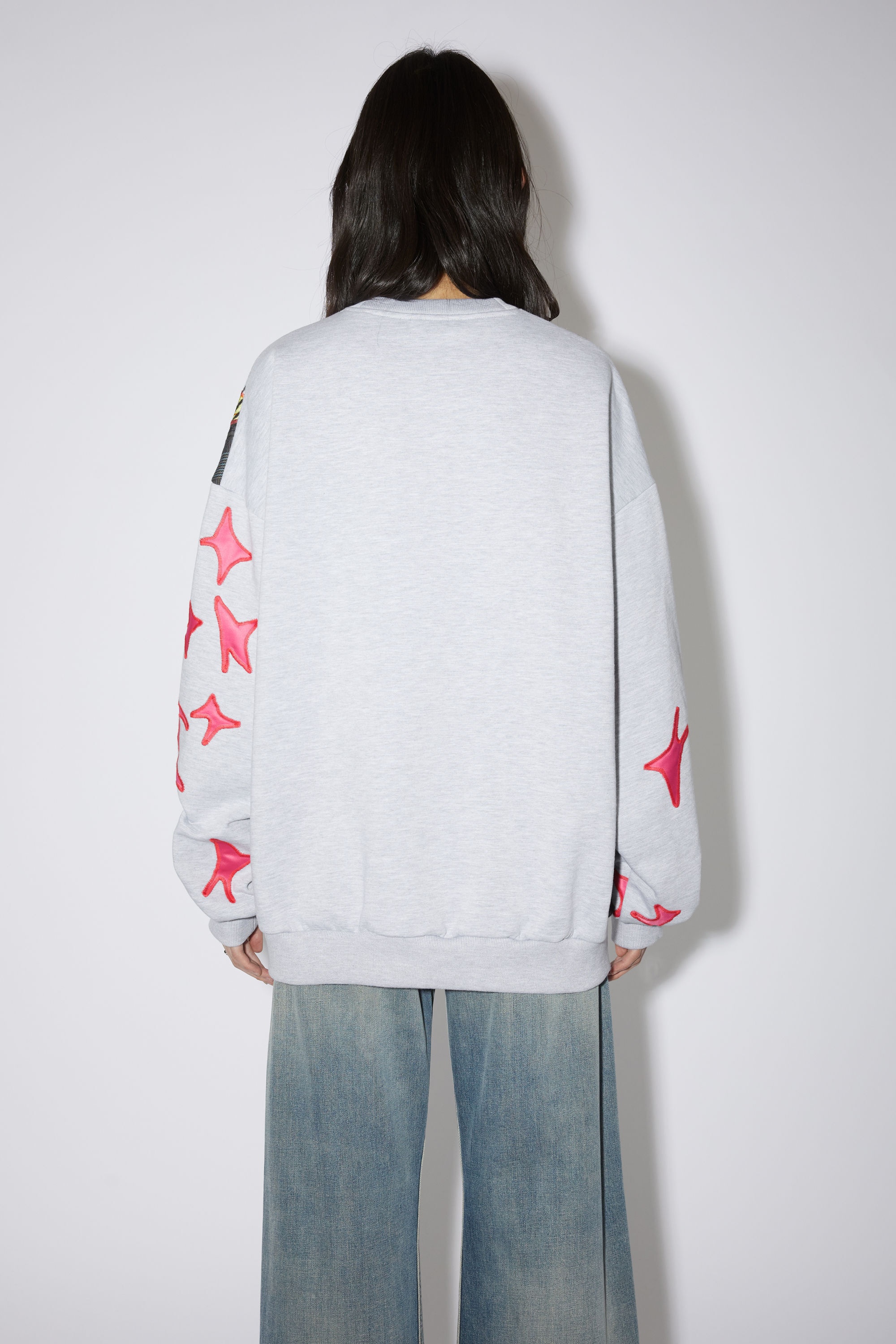 Patchwork sweater - Pale Grey Melange - 4