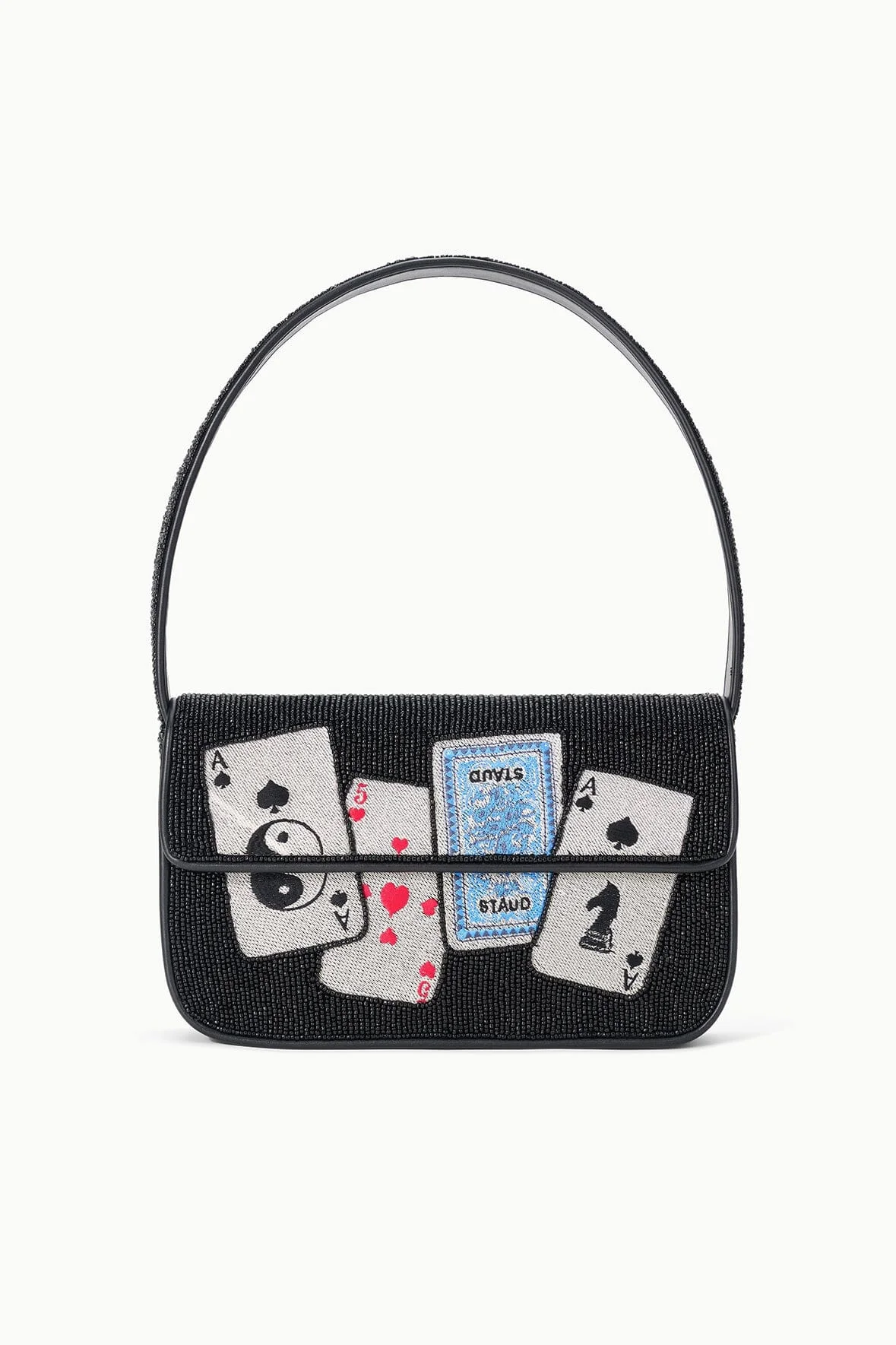 STAUD TOMMY BEADED BAG HOUSE OF CARDS - 1