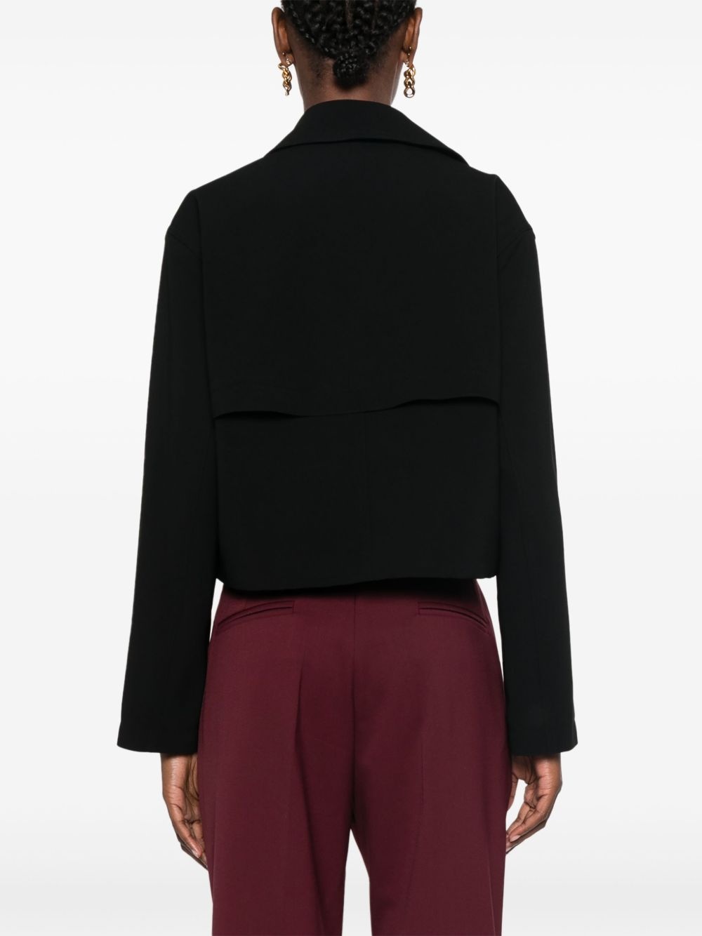 crepe cropped jacket - 4