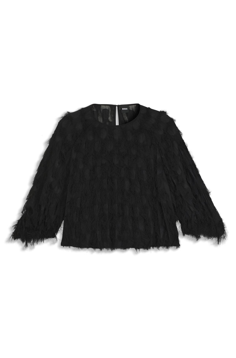 RELAXED-FIT BLOUSE IN FEATHER JACQUARD 1