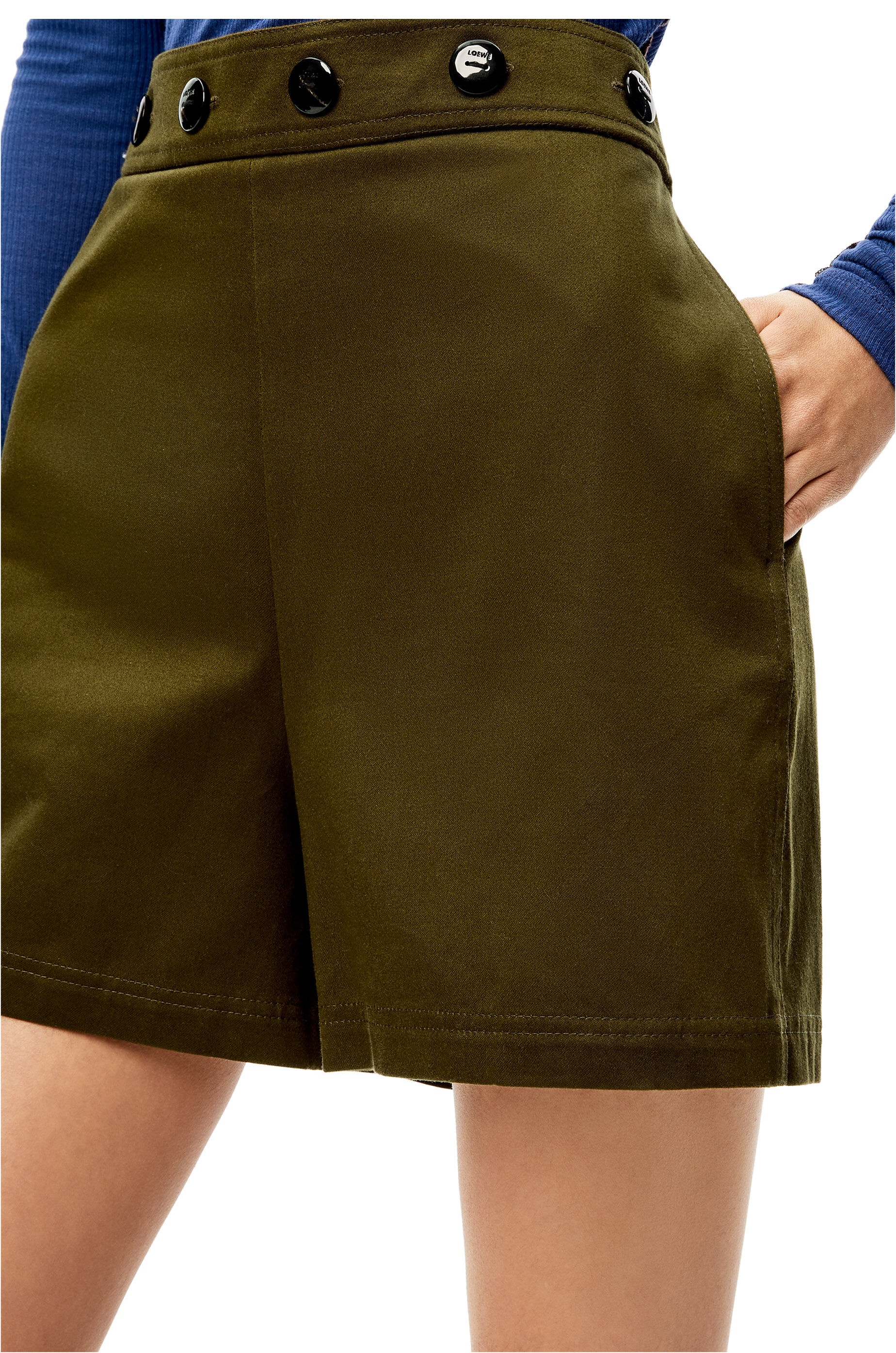 Button shorts in cotton - 5