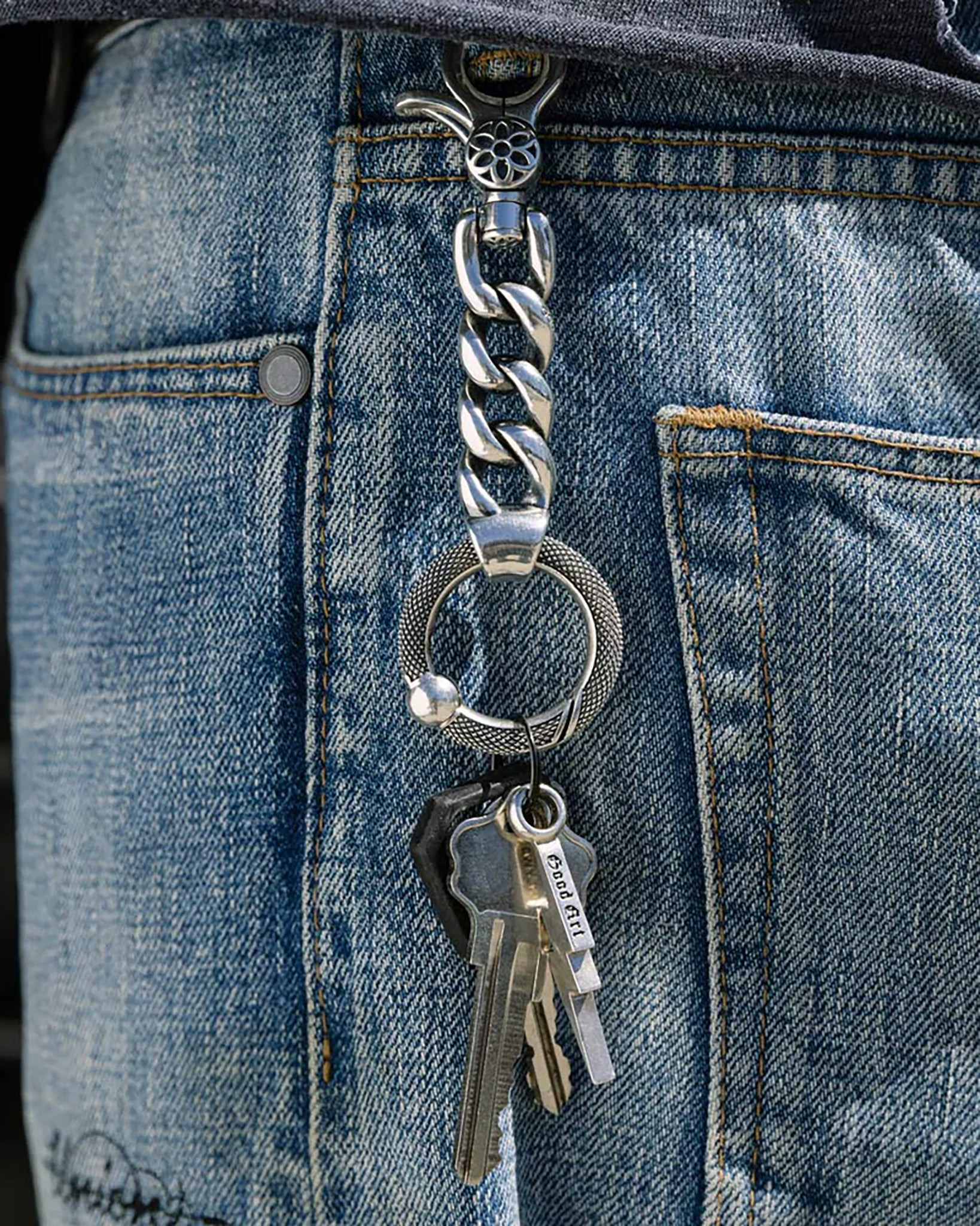CLPS-16-KC GOOD ART HLYWD Big Eye Clip 16 Keychain - Sterling Silver - 3