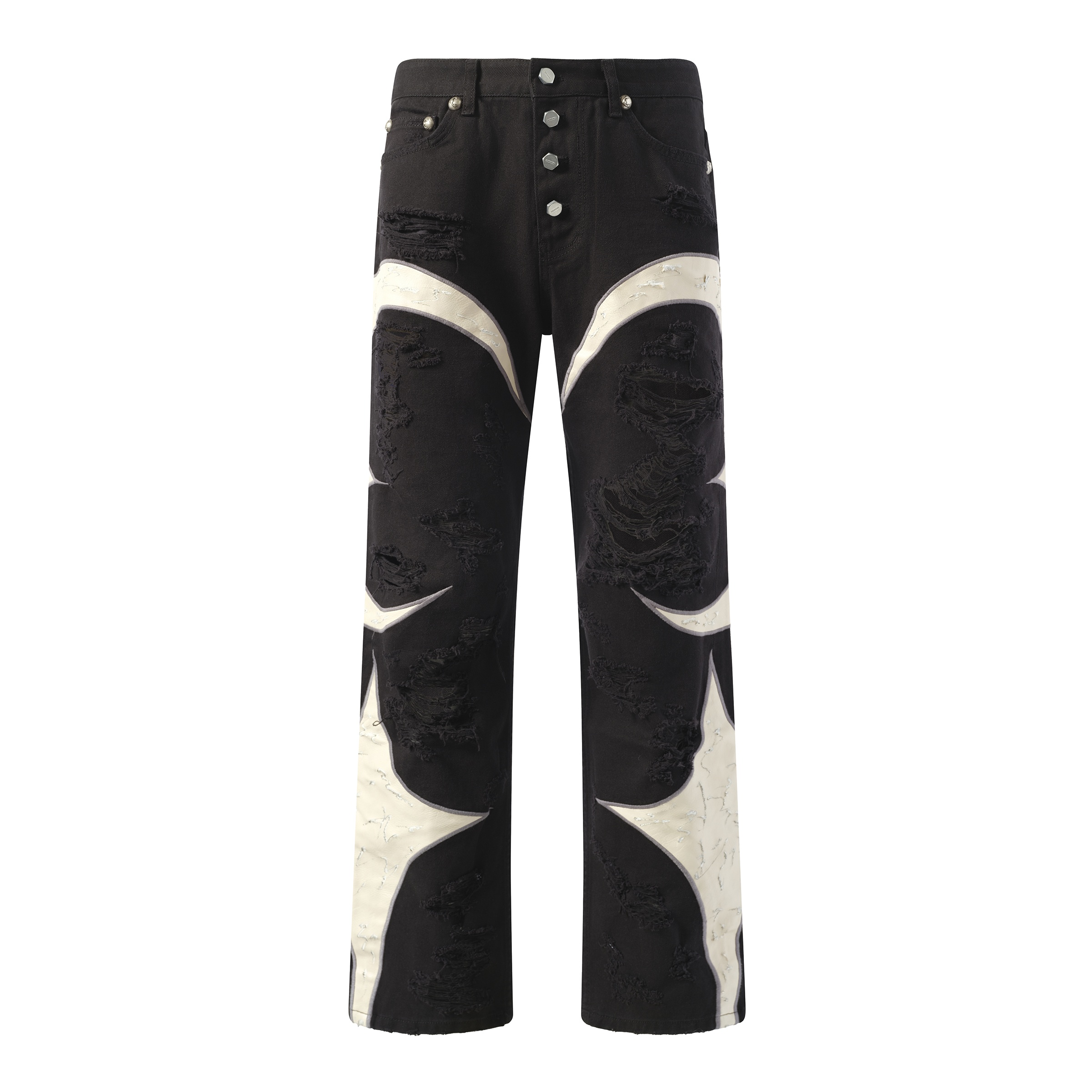 TC Leather Washing Denim Pants War Ver in Black - 2