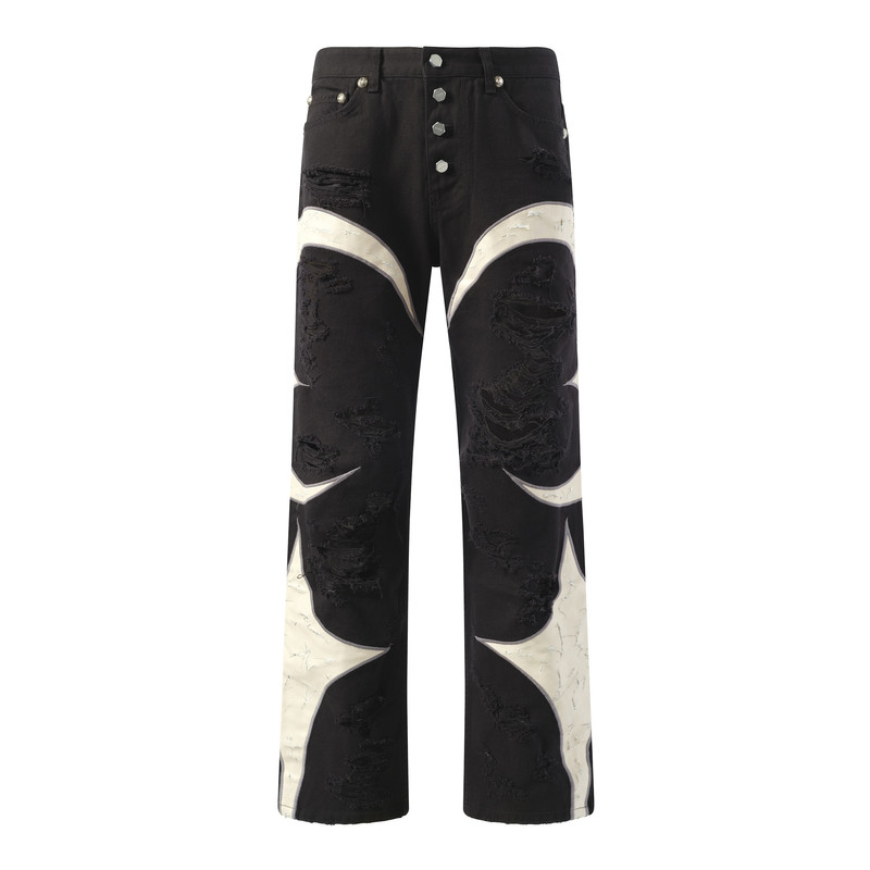 Thug Club TC Leather Washing Denim Pants War Ver in Black outlook