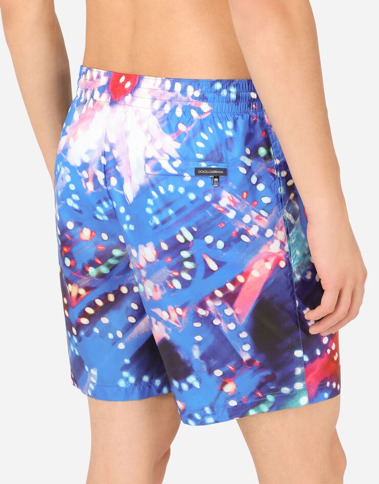 Mid-length swim trunks with illumination print - 5