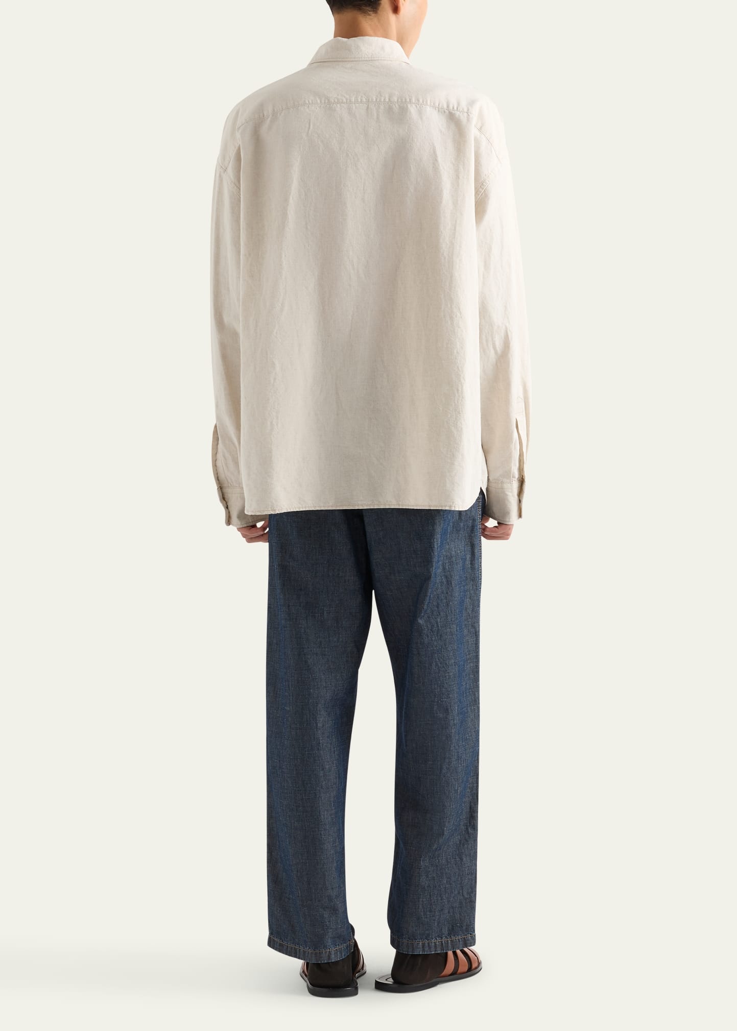 Men's Boxy Chambray Button-Down Shirt - 3