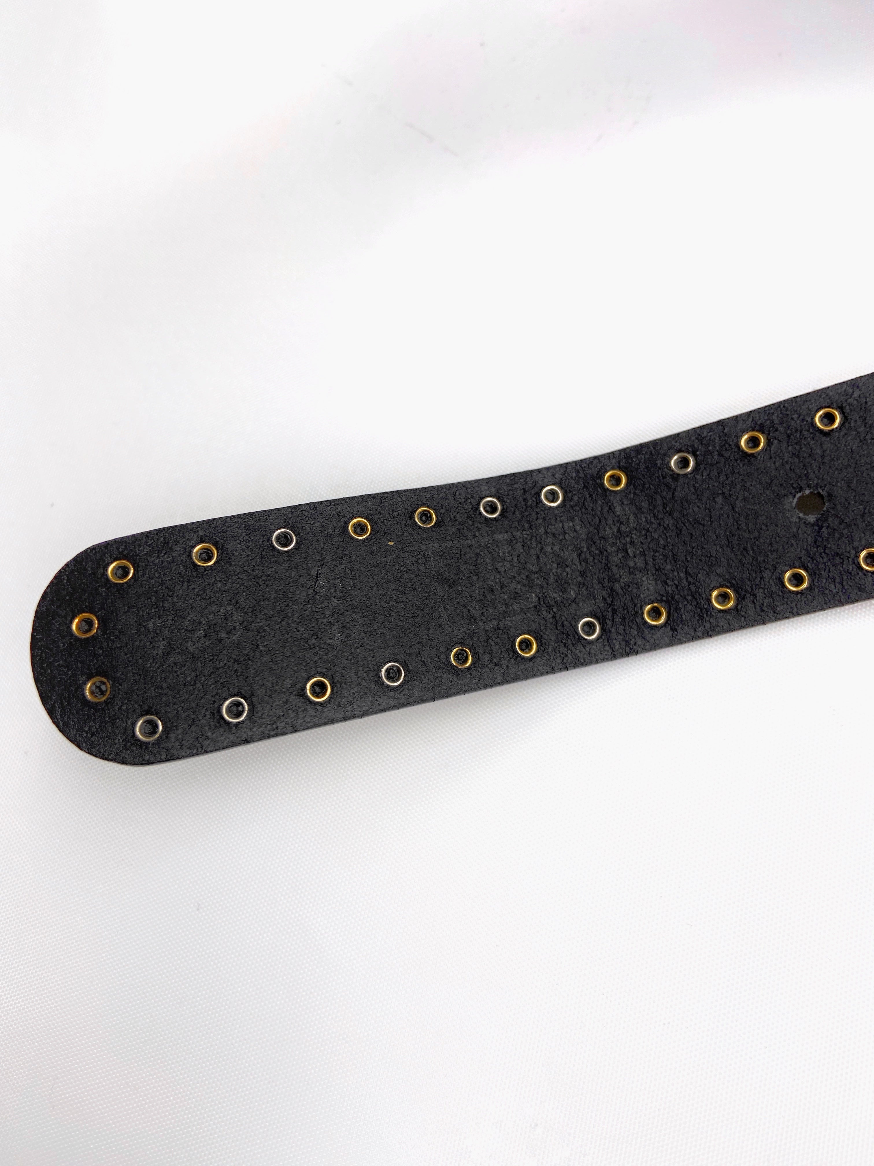 Gianni Versace Spring 1994 Men’s Safety Pin Leather Embellished Belt 32 - 9