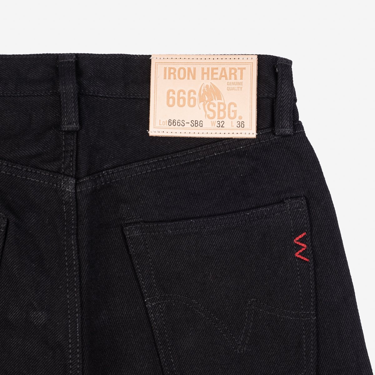 IH-666S-SBG 21oz Selvedge Denim Slim Straight Cut Jeans -  Superblack (Fades To Grey) - 6