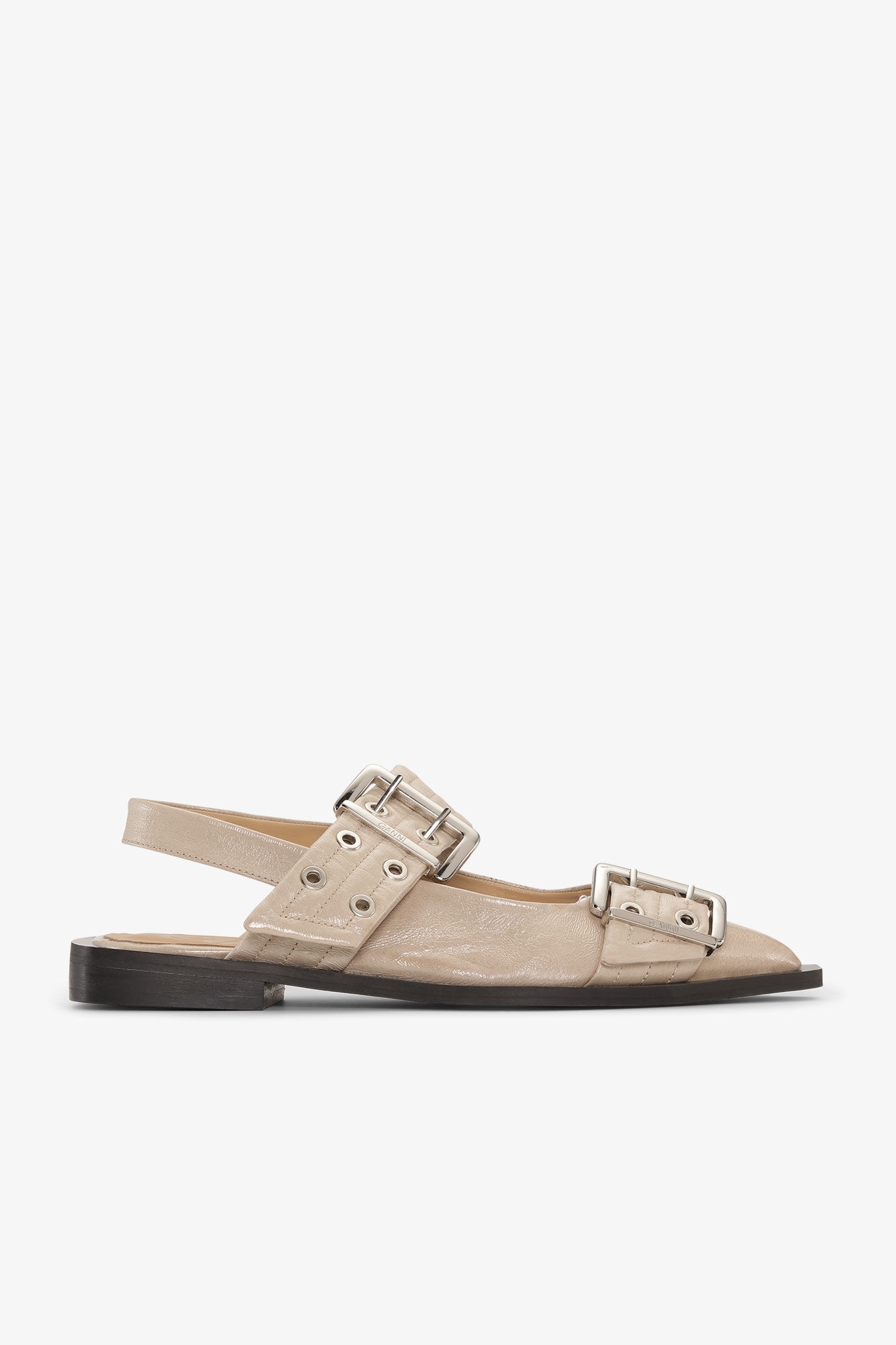 GREY FEMININE BUCKLE BALLERINAS - 1
