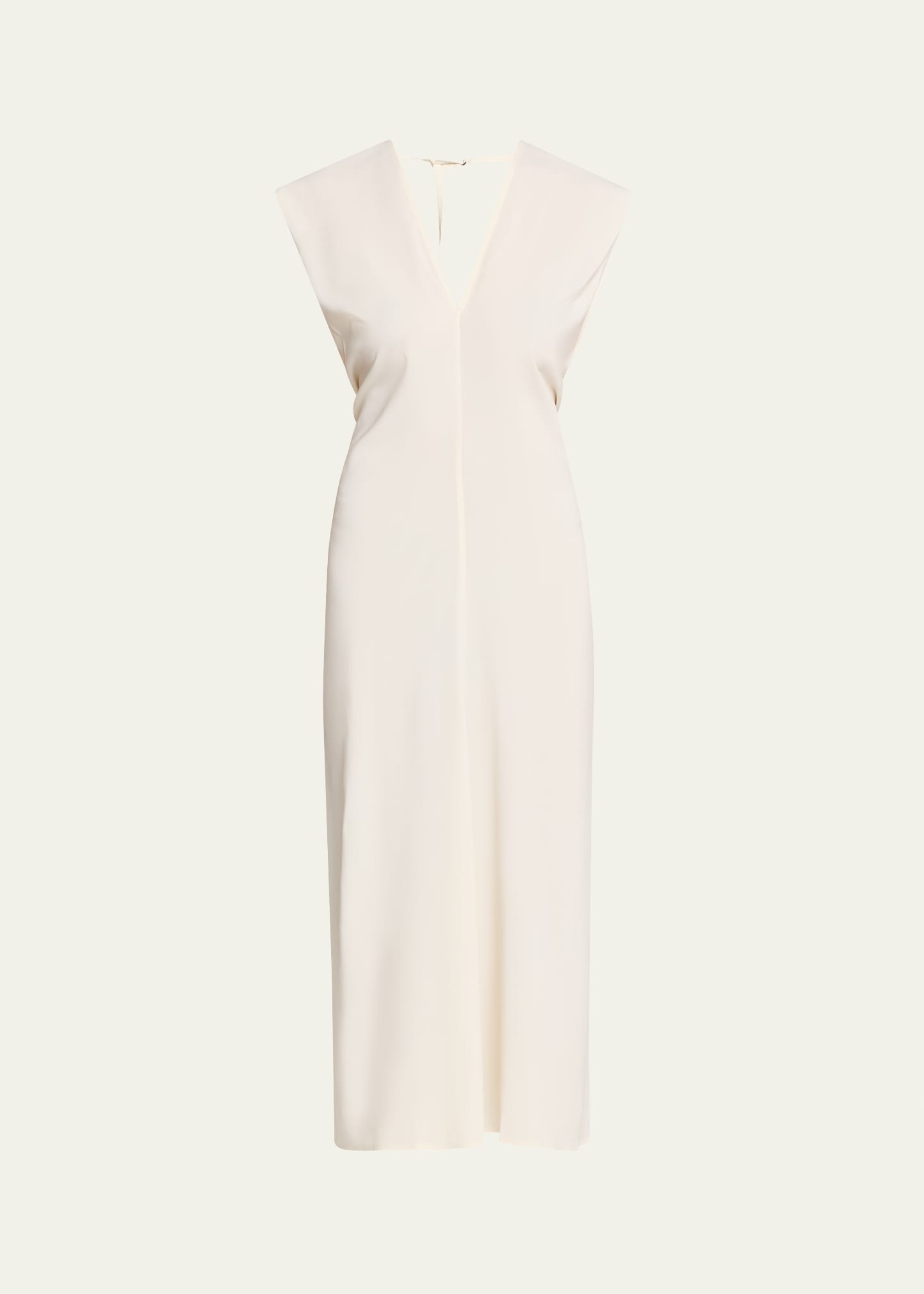 Plunge-Neck Draped Maxi Dress - 1