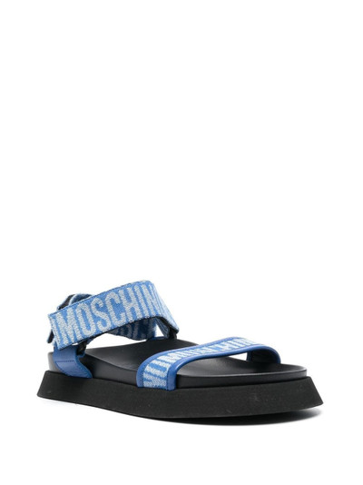 Moschino logo-pattern touch-strap sandals outlook