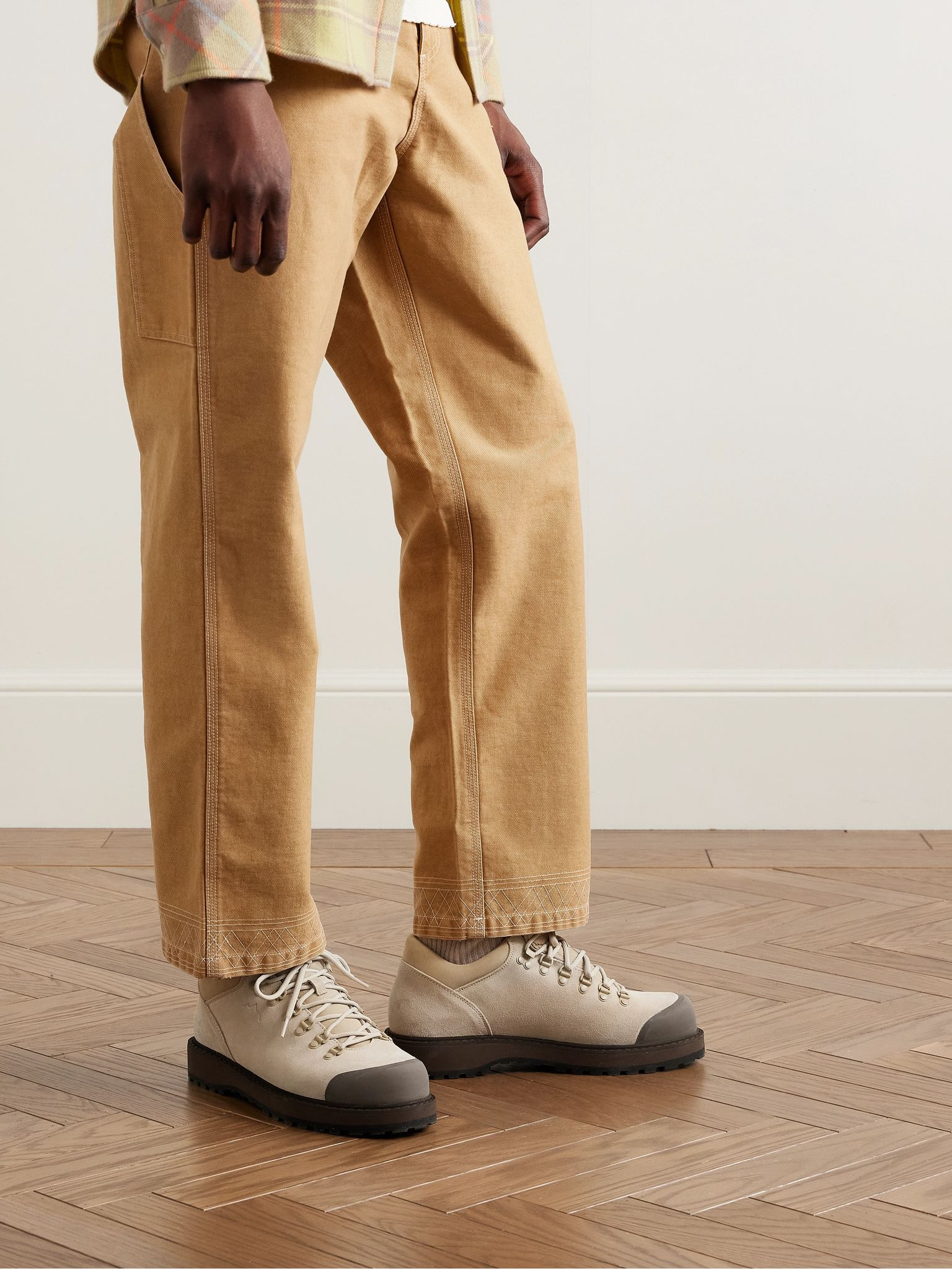 Cornaro Rubber-Trimmed Suede Sneakers Beige - 2