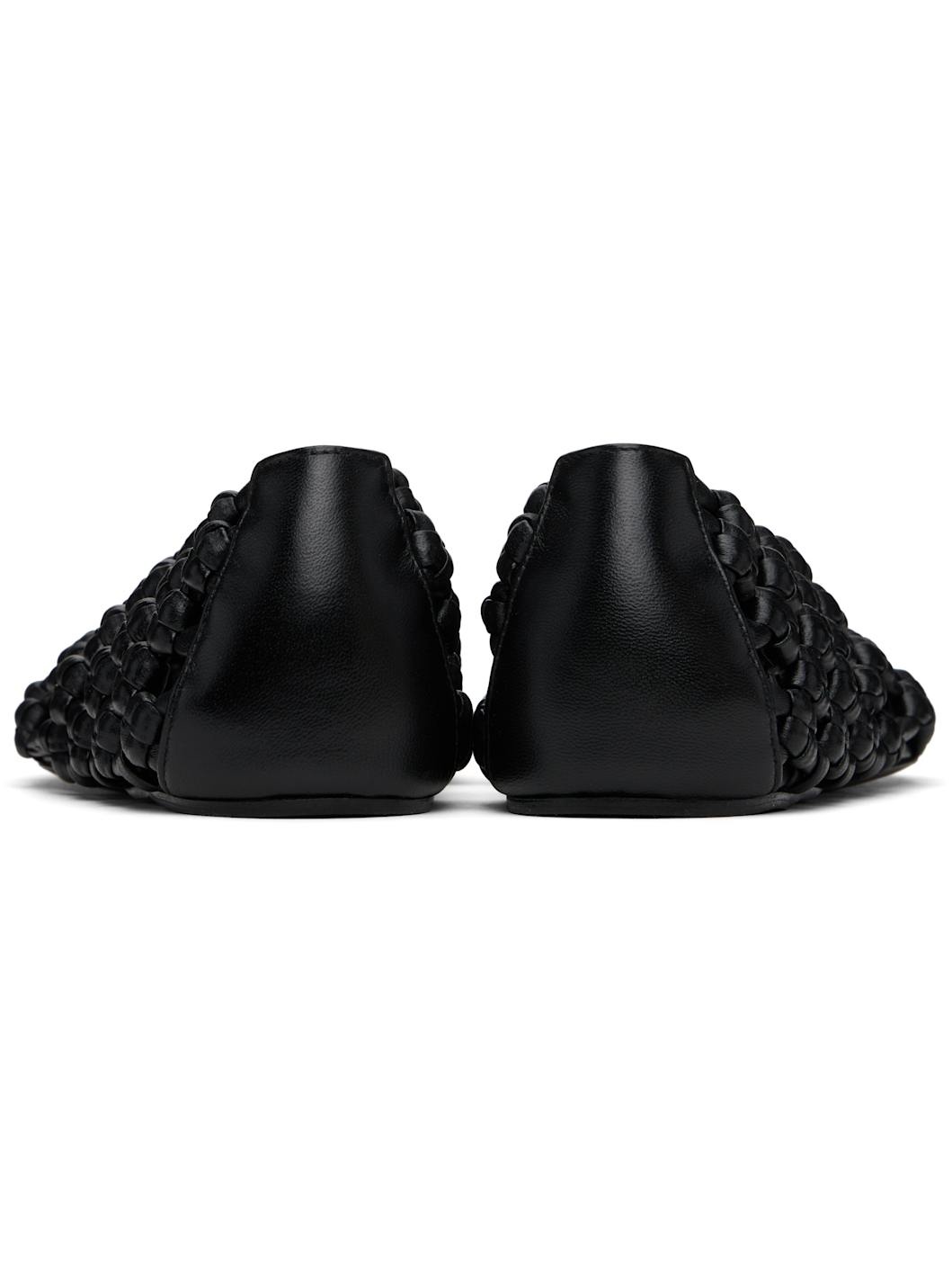 Black Hand-Knotted Ballerina Flats - 2