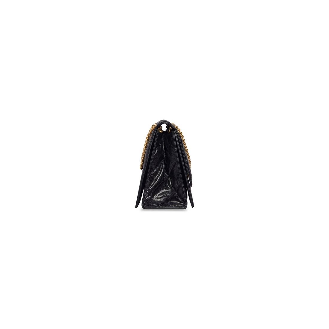 BALENCIAGA Women's Crush Medium Chain Bag Quilted in Black