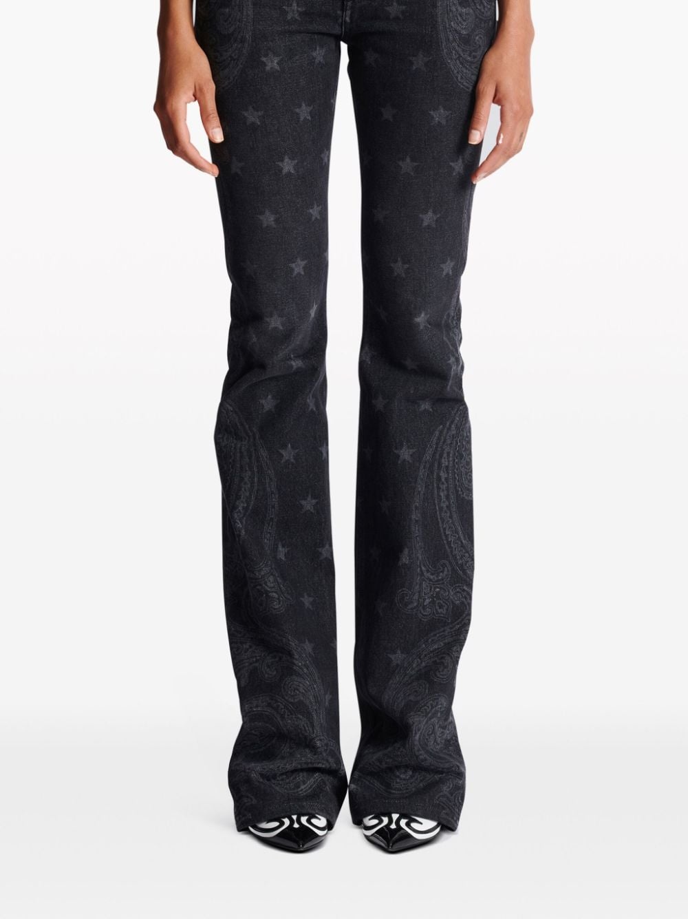 star-print bootcut mid-rise jeans - 5