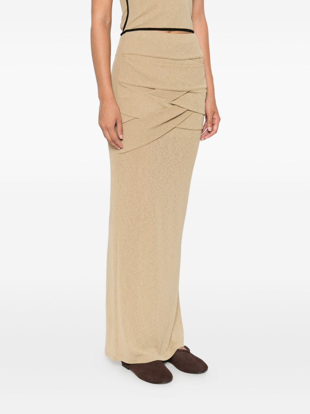 draped-panel maxi skirt - 3