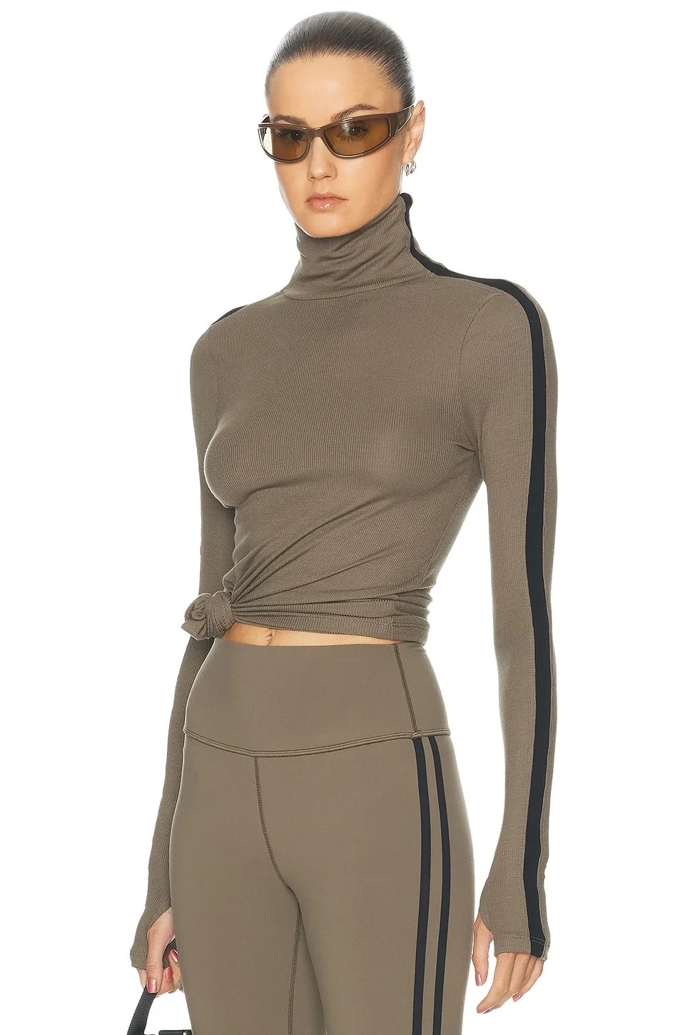 Jackson Rib Full Length Turtleneck Top - 1