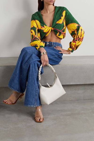 Johanna Ortiz + NET SUSTAIN East Africa cropped twist-front printed satin-jacquard top outlook
