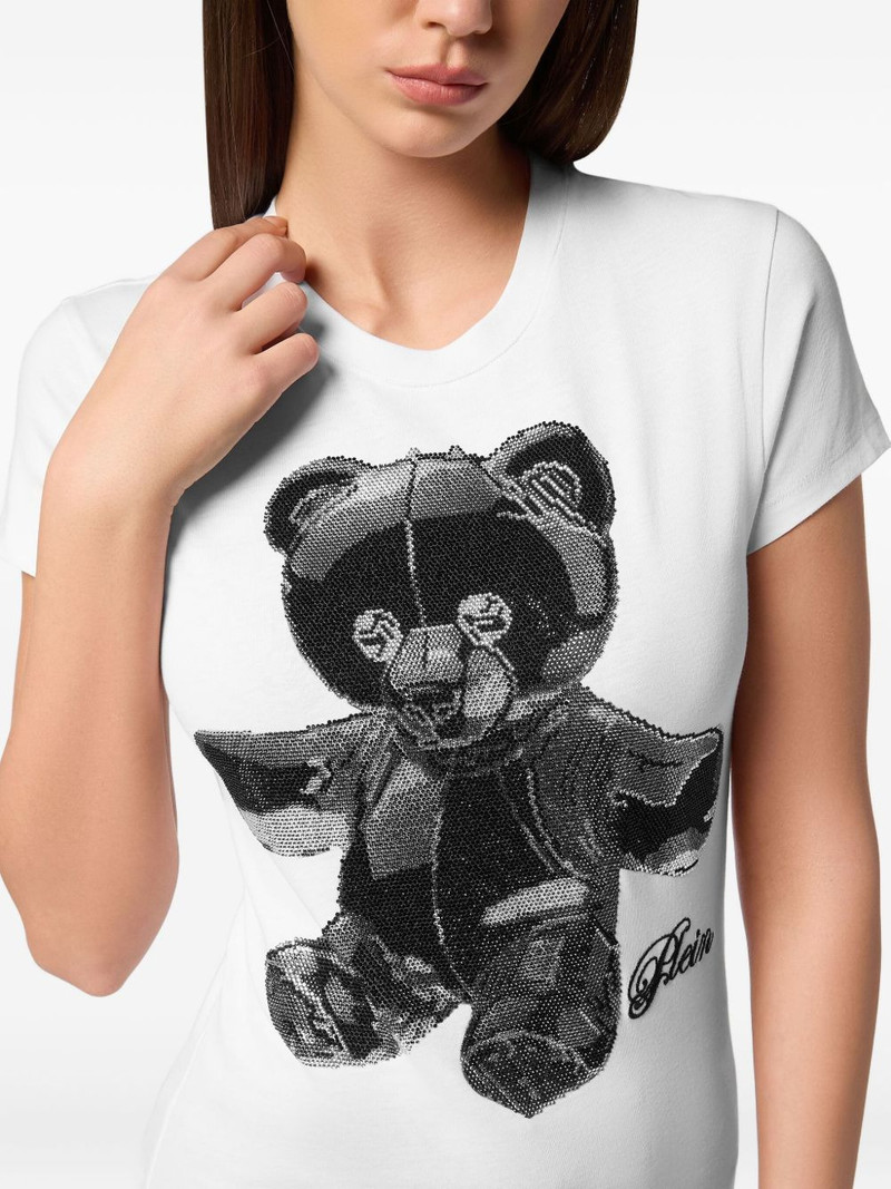 crystal-embellished teddy T-shirt 4