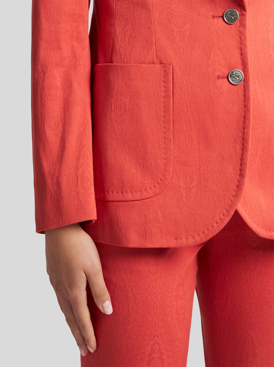 SINGLE-BREASTED JACQUARD JACKET WITH MEDALLION MOTIF - 2