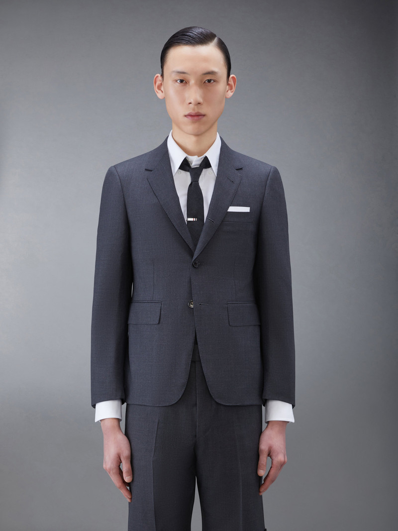 Dark Grey Super 120's Wool Twill Classic Suit and Tie 1