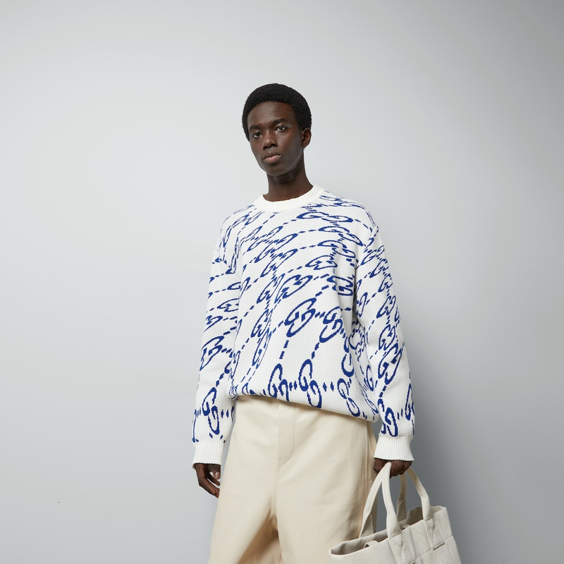 Wavy GG cotton sweater 5