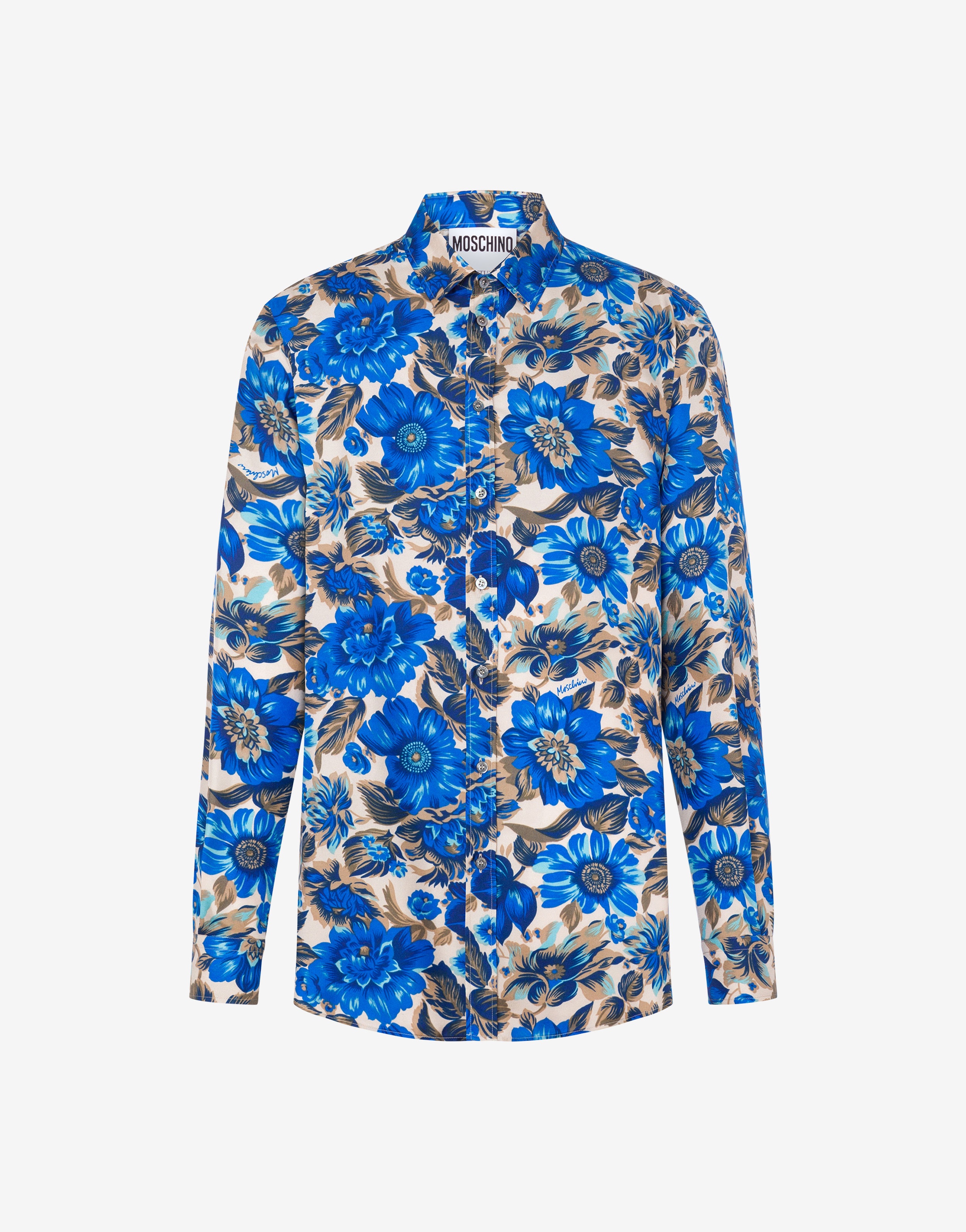 ALLOVER BLUE FLOWERS SILK SHIRT - 1