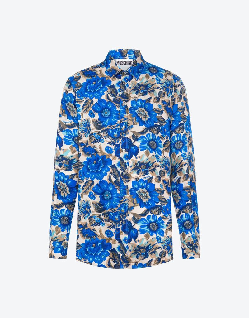 ALLOVER BLUE FLOWERS SILK SHIRT 1