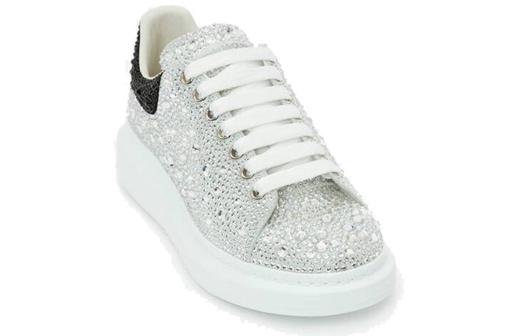 Alexander McQueen Crystal-embellished Oversized Sneakers 'Silver Black' 604223WHCE49329 - 3