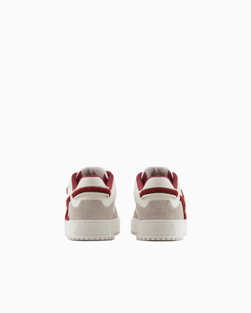 EMPORIO ARMANI NYLON AND SUEDE SNEAKERS WITH A CONTRASTING OVERSIZED LOGO outlook