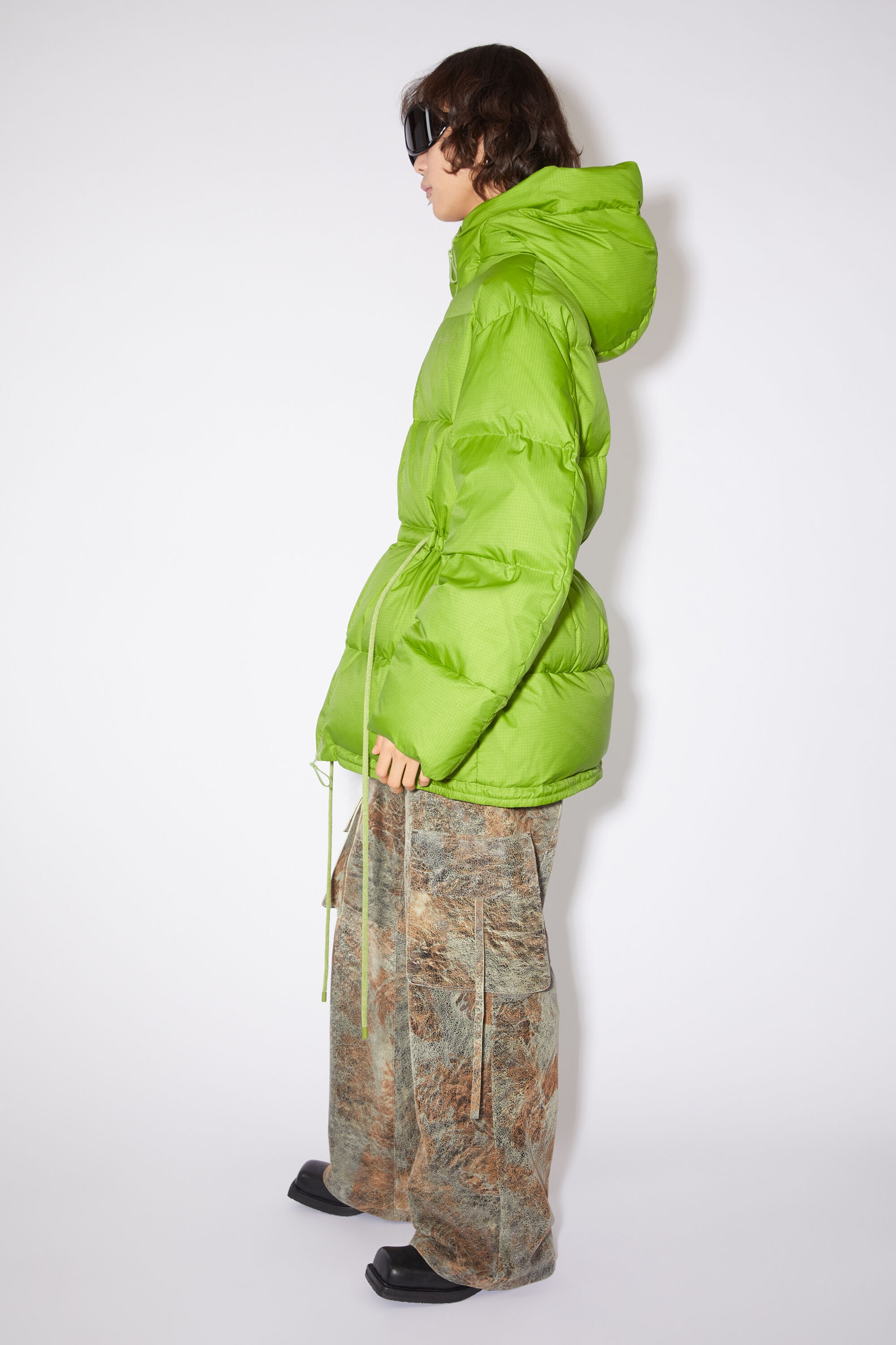 Hooded puffer jacket - Grass green - 4