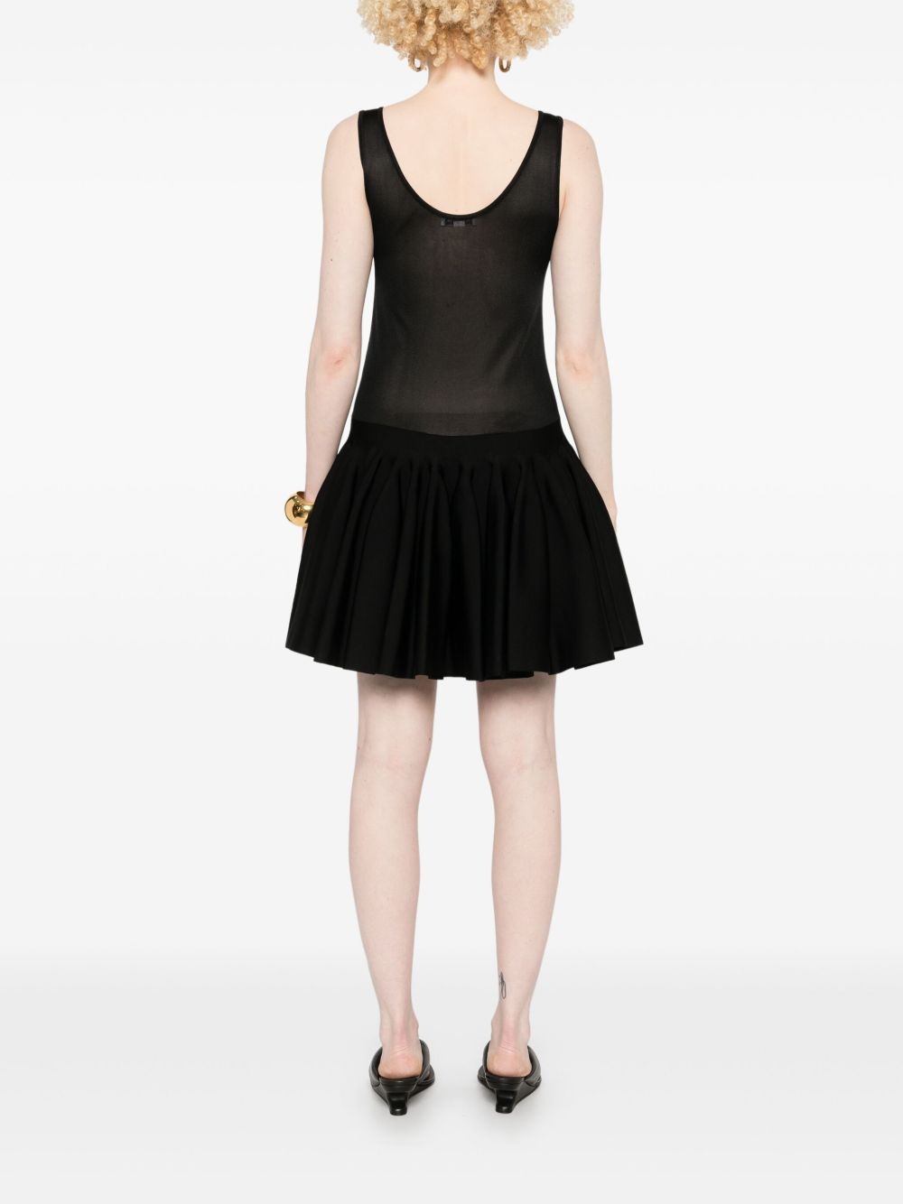 knitted godet mini dress - 4