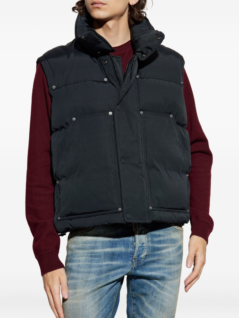 quilted snap-fastening gilet - 3