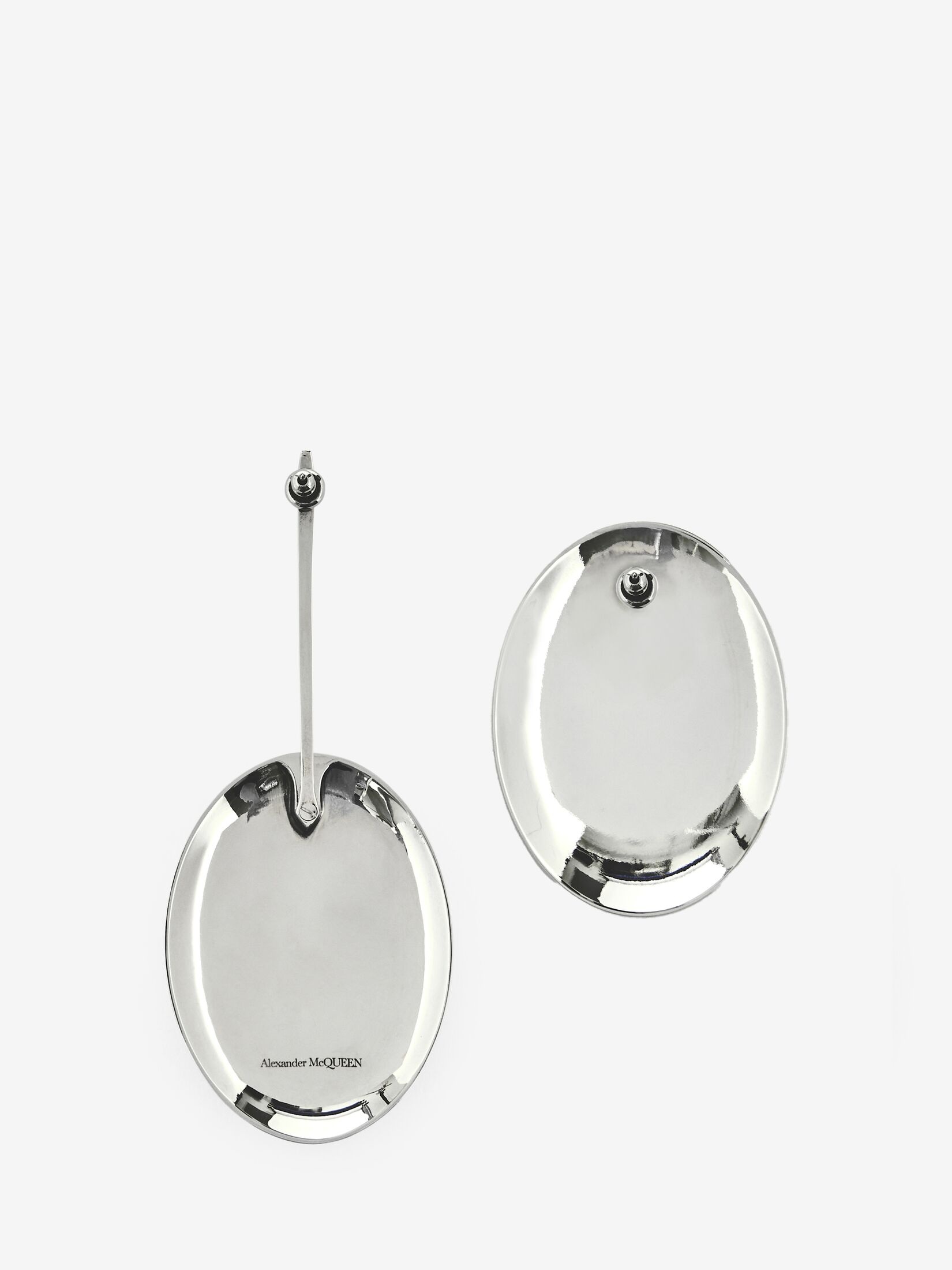 Women's Asymmetrical Faceted Earrings in Antique Silver - 3