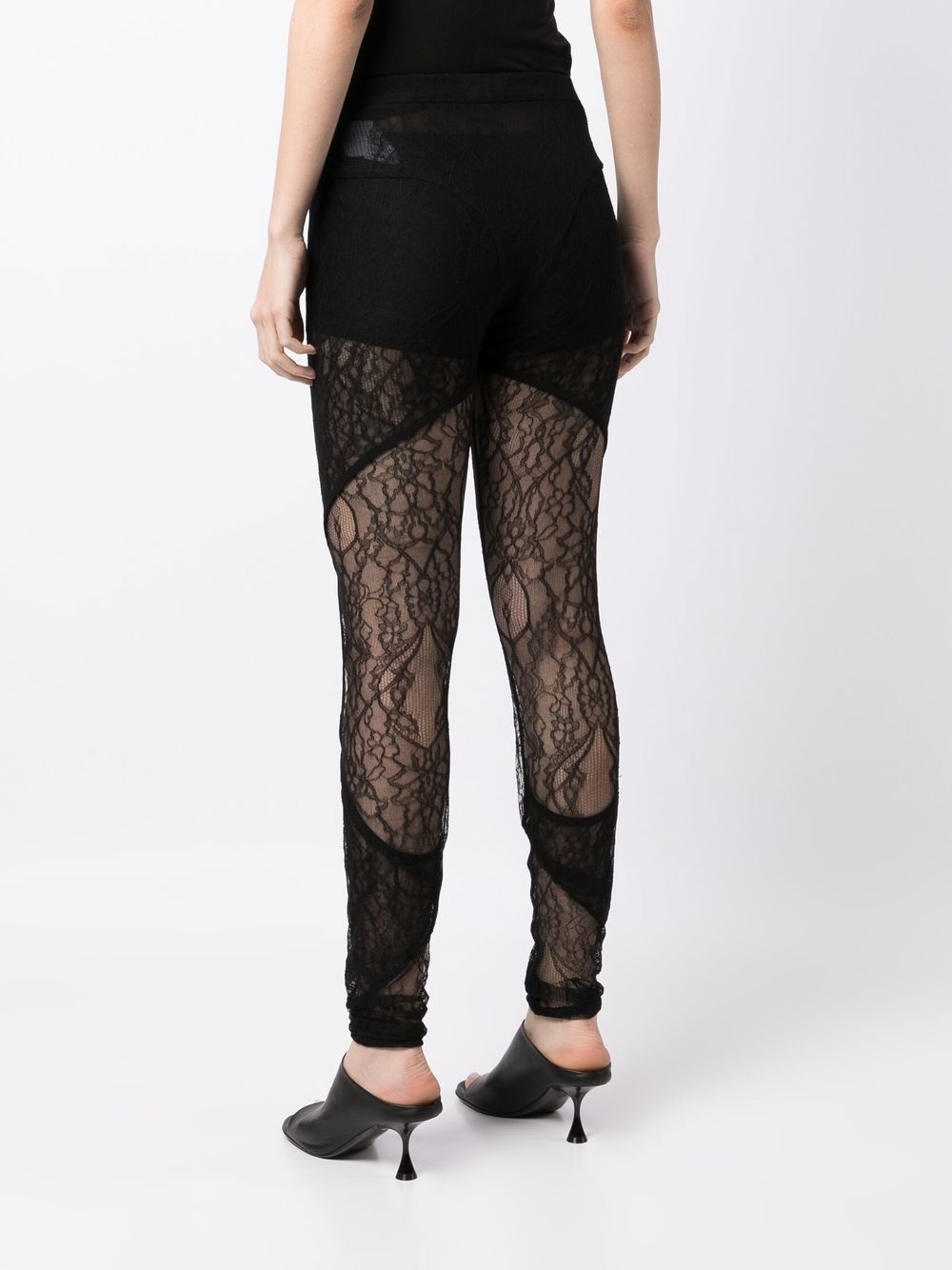 lace high-waisted leggings - 4