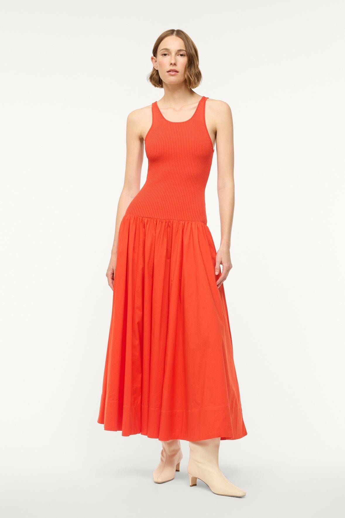 STAUD YAMILA DRESS CAYENNE - 2
